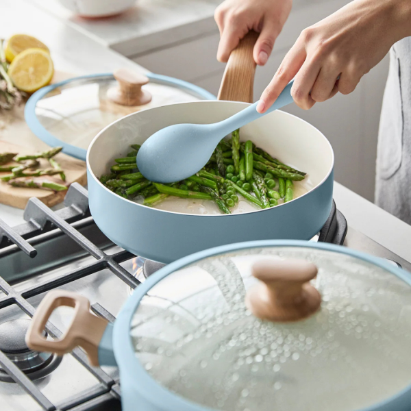 GreenPan Essence Ceramic Nonstick 10-Piece Cookware Set - Blue Haze 4
