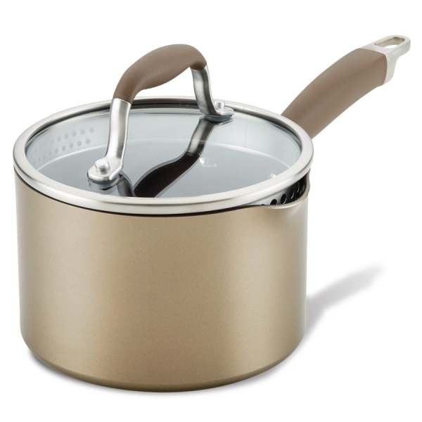 Anolon Advanced Home 2 Qt Straining Saucepan Bronze