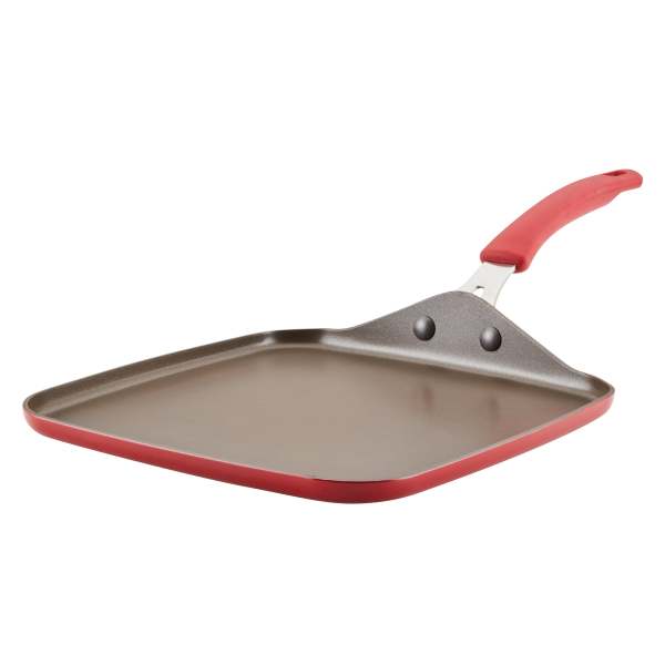Rachael Ray Cook + Create 11-Inch Nonstick Square Griddle Pan Red