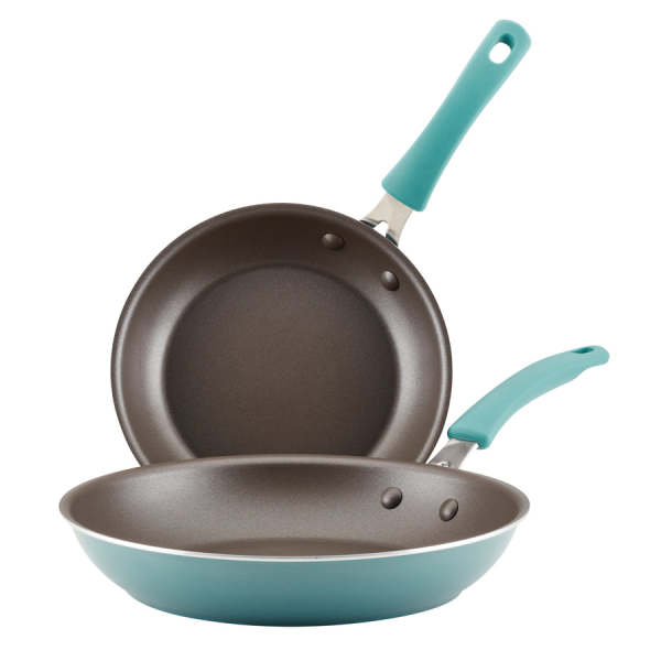 Rachael Ray Cook + Create 2-Piece Nonstick Skillet Set Agave Blue