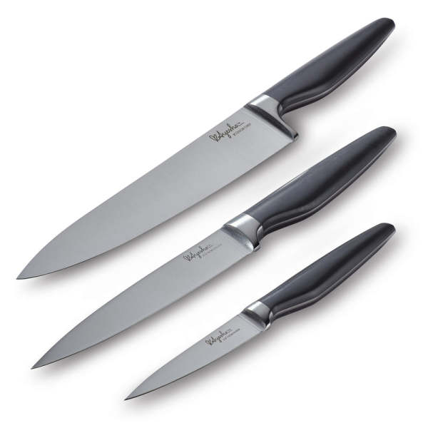 Ayesha Curry Japanese Steel 3-Piece Knife Set Gray