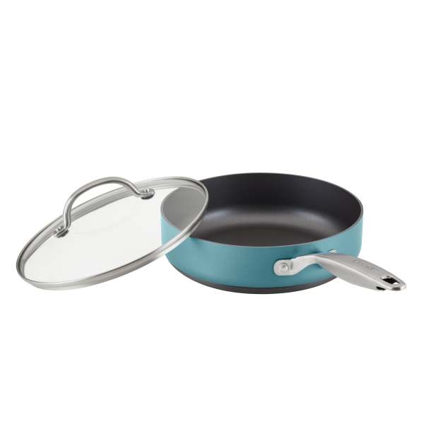 Anolon Achieve 3-Quart Hard Anodized Nonstick Sauté Pan with Lid Teal