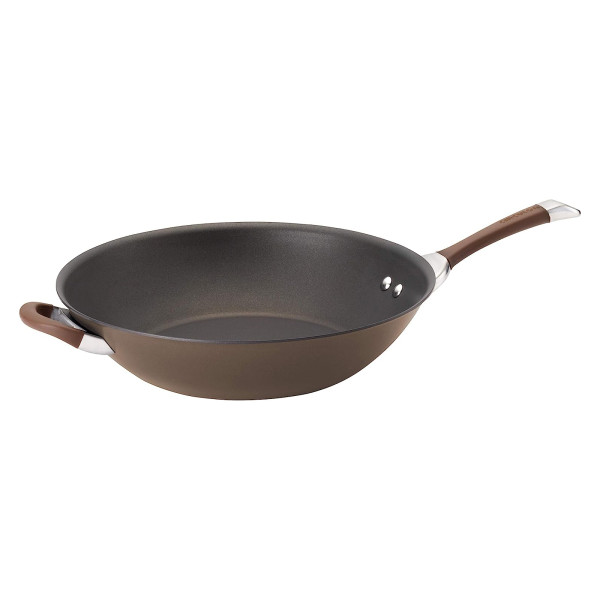 Circulon Symmetry 14-Inch Stir Fry with Helper Handle Chocolate