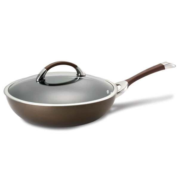 Circulon Symmetry 12-Inch Stir Fry Pan with Lid Chocolote