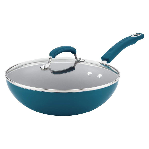 Rachael Ray Classic Brights 11-Inch Covered Stir Fry Marine Blue