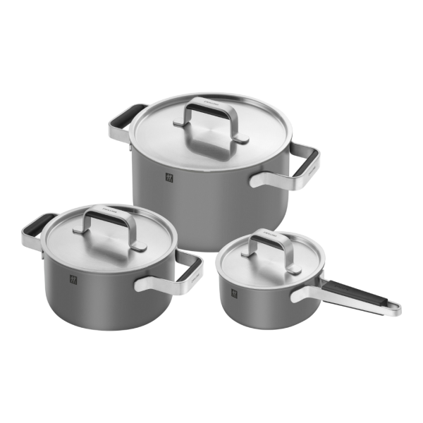 Zwilling Pure 6-pc Green Stainless Steel Pots and Pans Set Grey