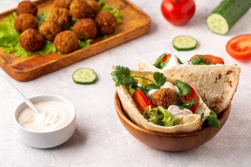 Sacramento - Falafel in a Pita Pocket and Fresh Vegetables Shot 4