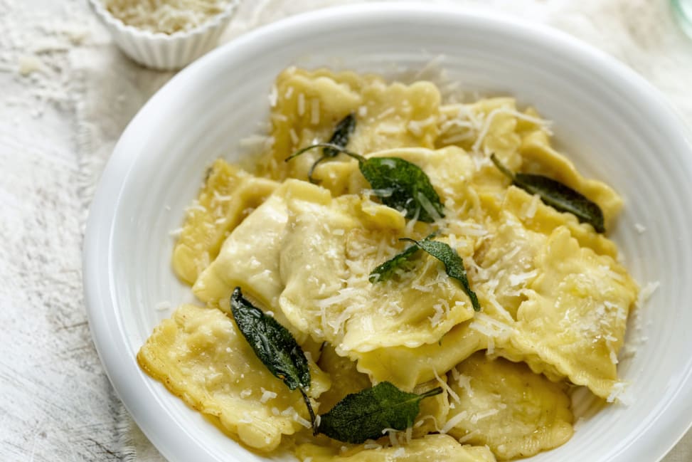 Fresh ravioli with Italian cheese and sage butter Shot 3