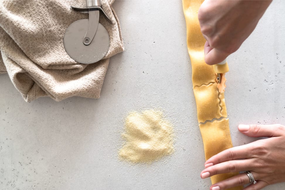 Cutting fresh ravioli Shot 2