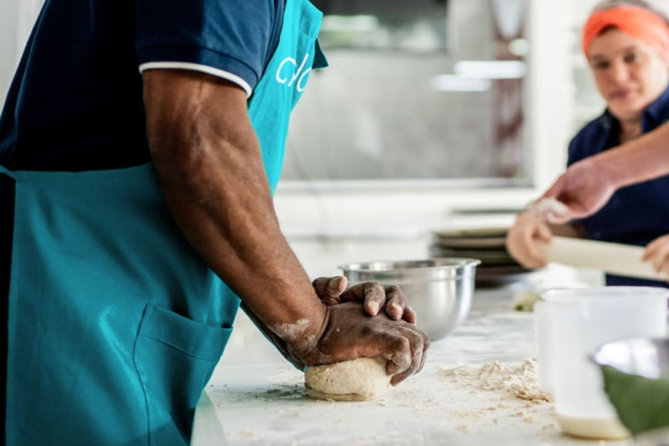 Los Angeles - breaking pasta dough Shot 4