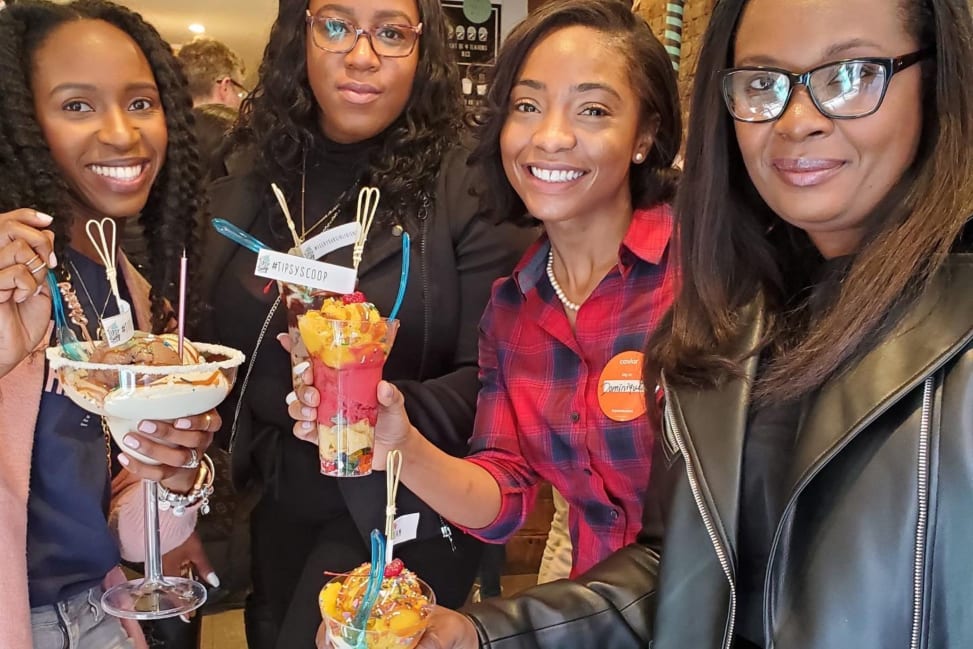 NYC - a group of women holding their sundae icecream Shot 4