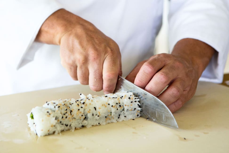 Charleston - rolling California sushi roll up close Shot 2