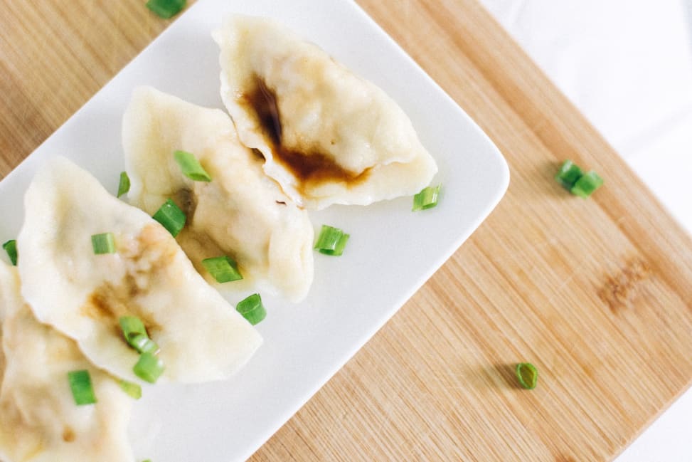 Philadelphia - handmade dumplings on a white plate Shot 3