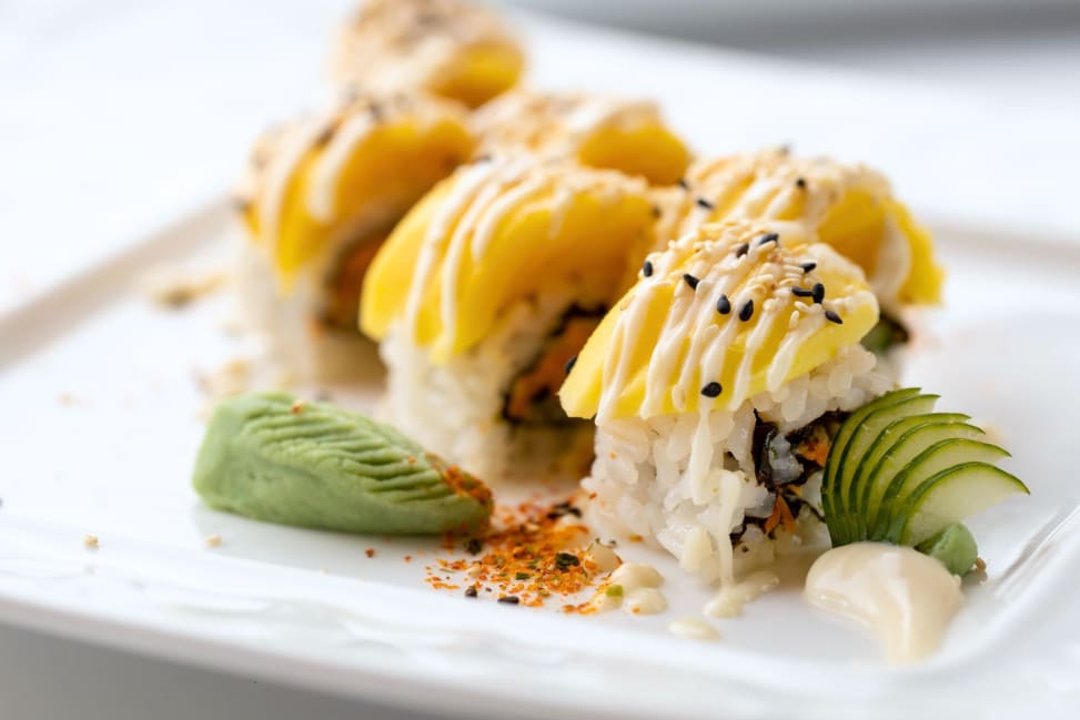 Columbus - sushi with mango and avocados Shot 4