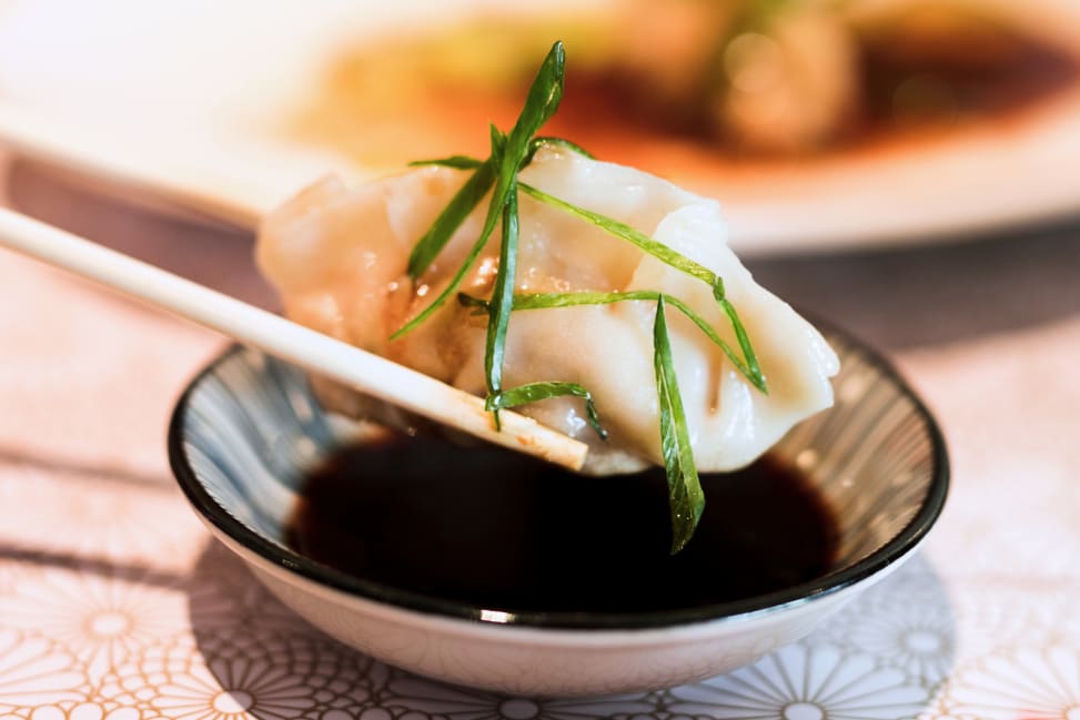 Columbus - dipping steamed dumpling in a soy sauce Shot 2