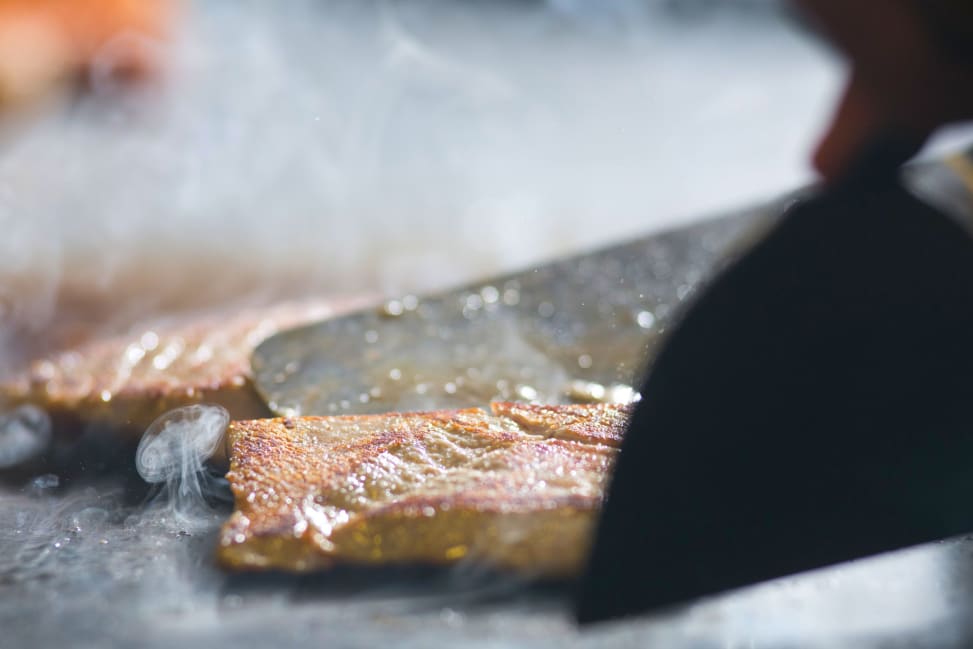 grilling steak up close on hibachi | Classpop Shot 4