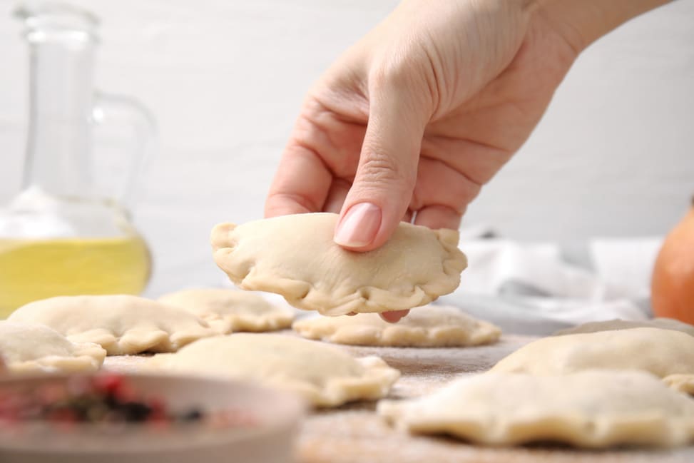 filling Varenyky pierogie dumplings by hand | Classpop Shot 4