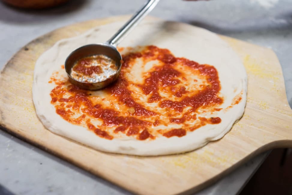 pizza dough with red sauce on it | Classpop Shot 4