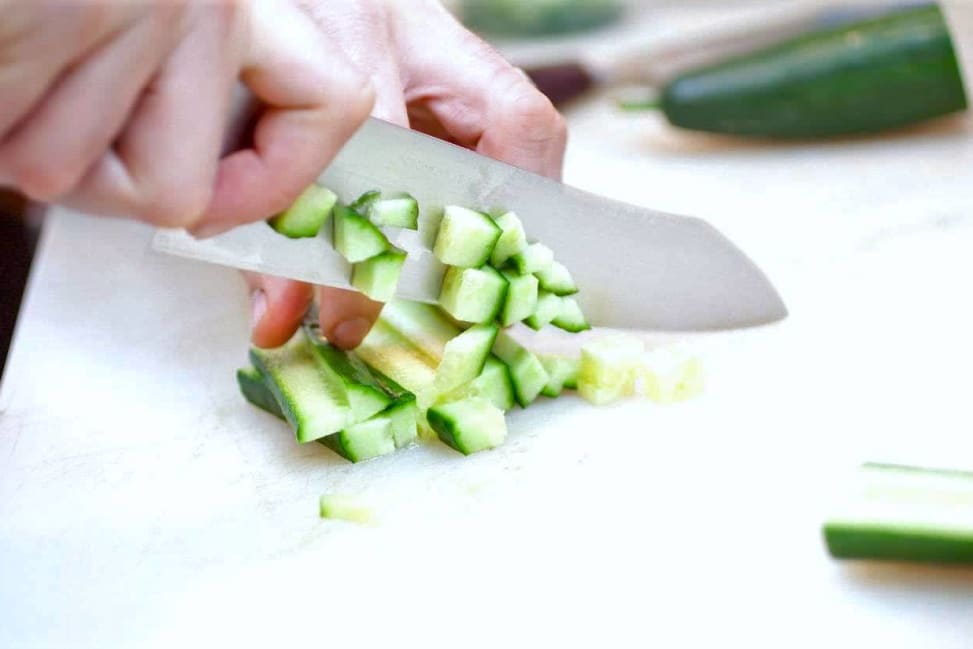 chef dicing cucumbers | Classpop Shot 3