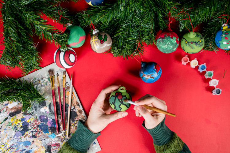 painting christmas ornaments