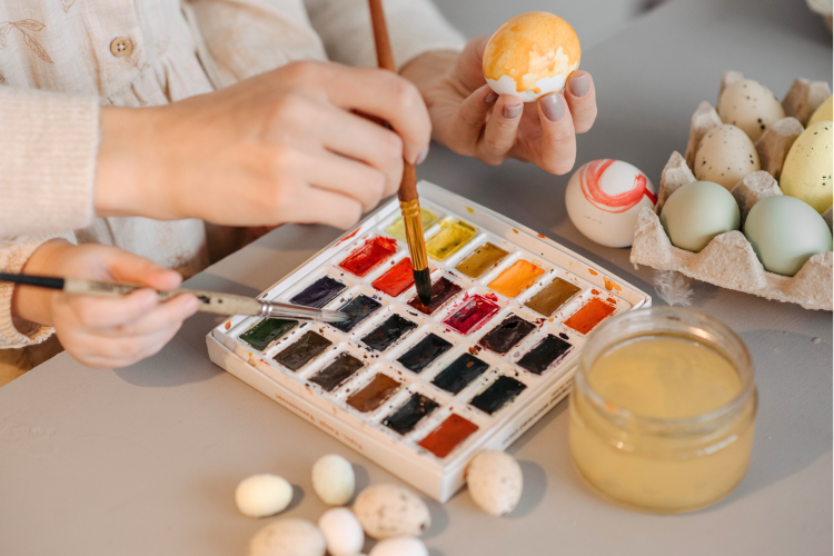 watercolor easter eggs