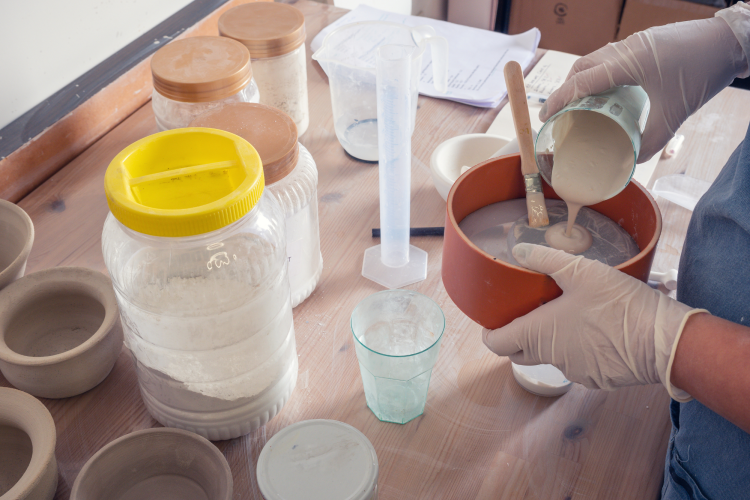 glazing pottery