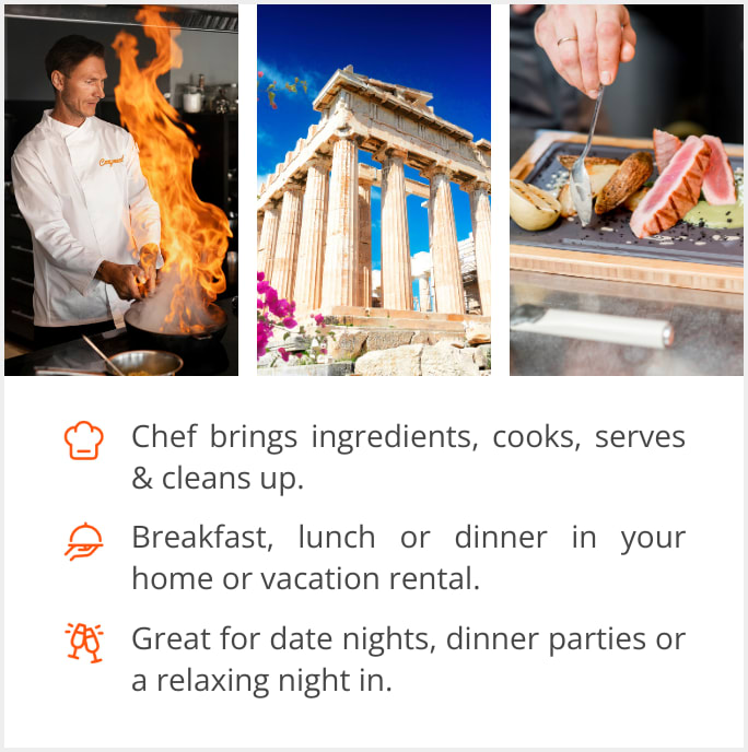 See our selection of private chef menus in Athens, Greece