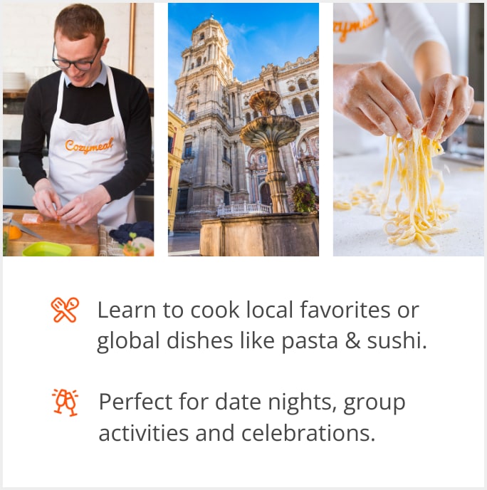 See our selection of cooking class menus in Malaga, Spain