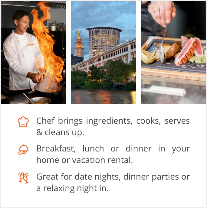 See our selection of private chef menus in Cleveland, OH