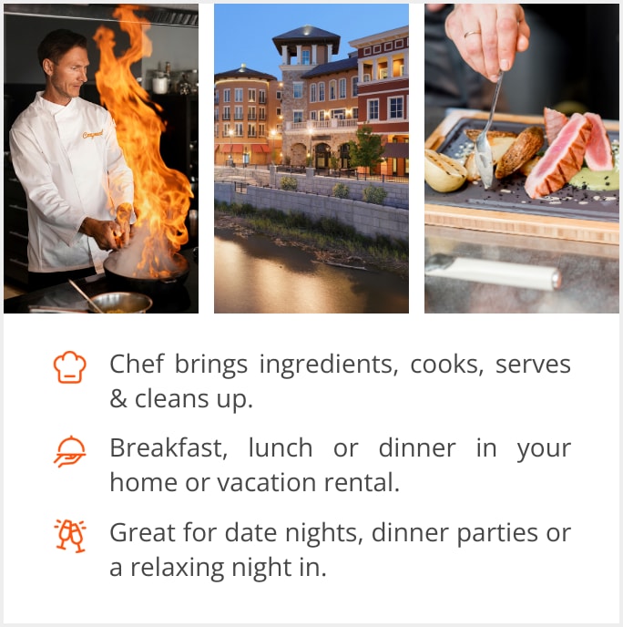 See our selection of private chef menus in Napa, 
