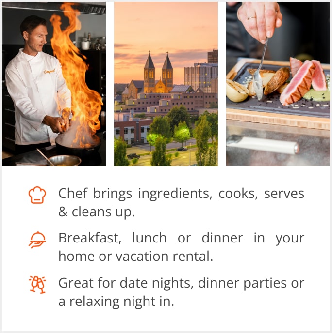 See our selection of private chef menus in Akron, OH