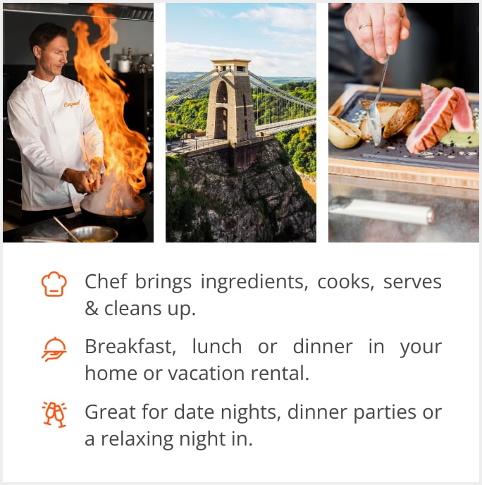 See our selection of private chef menus in Bristol, England, UK
