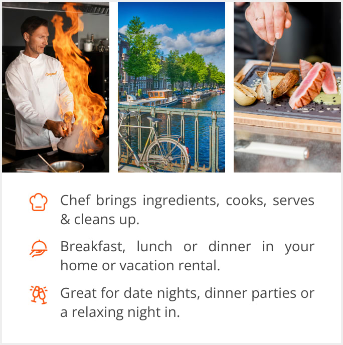 See our selection of private chef menus in Amsterdam, the Netherlands
