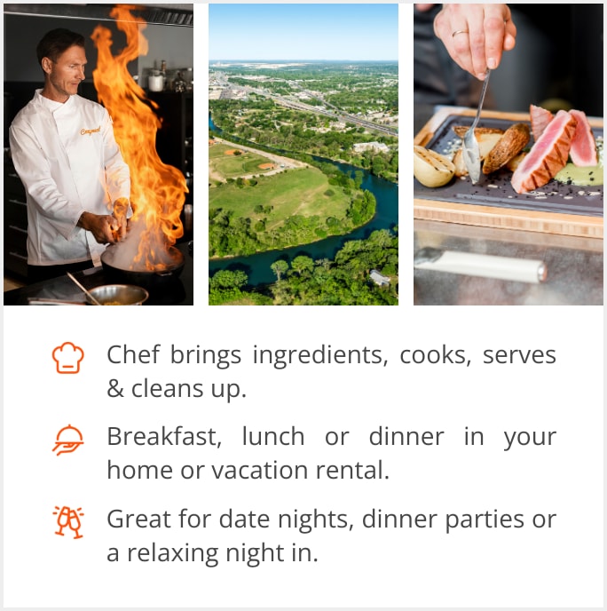 See our selection of private chef menus in New Braunfels, TX