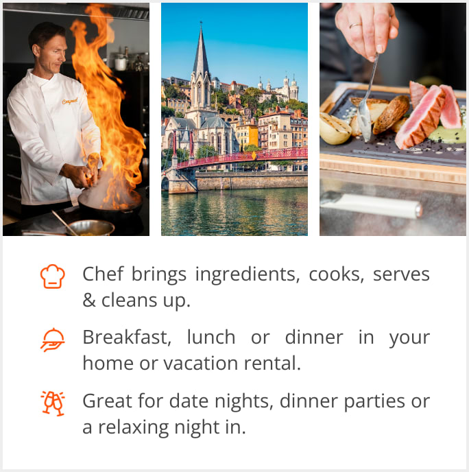 See our selection of private chef menus in Lyon, France