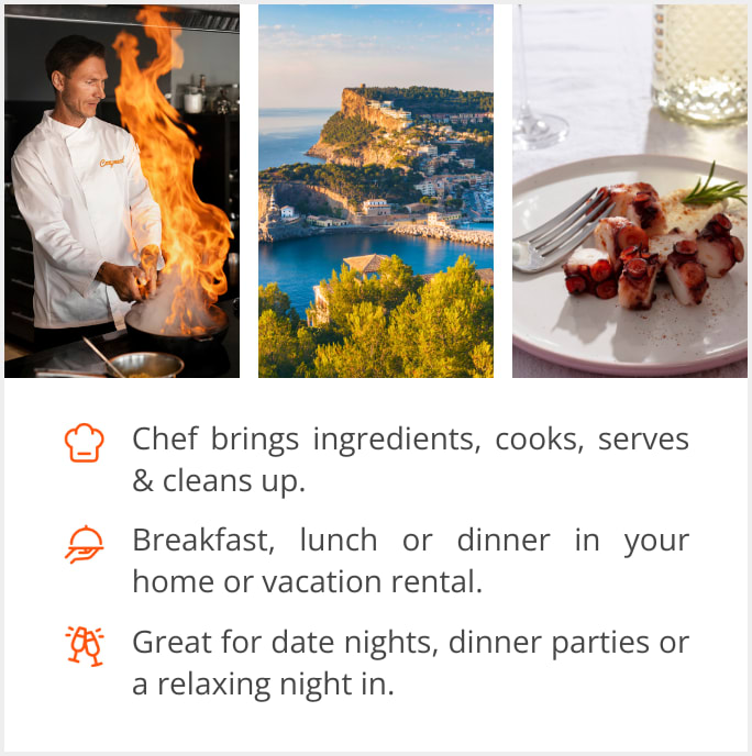 See our selection of private chef menus in Mallorca, Spain