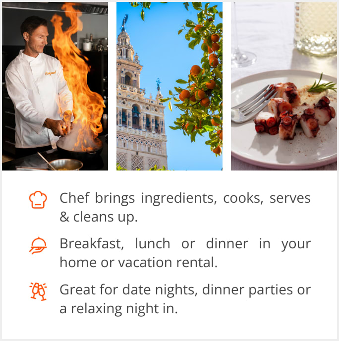 See our selection of private chef menus in Seville, Spain