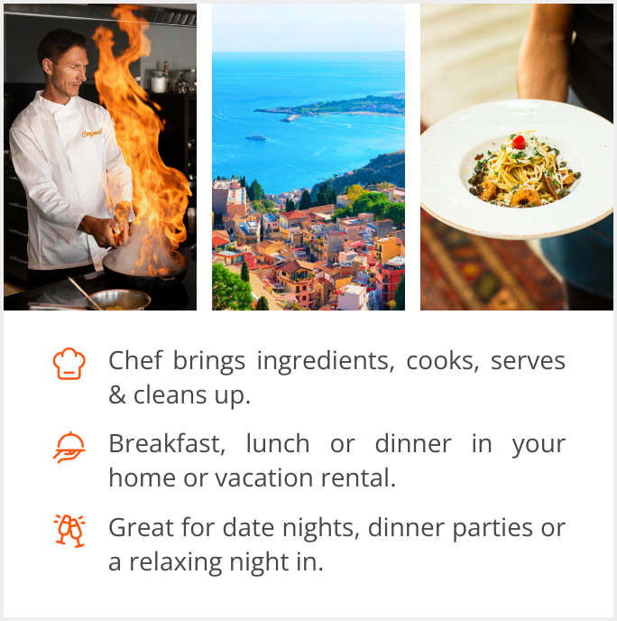 See our selection of private chef menus in Sicily, Italy