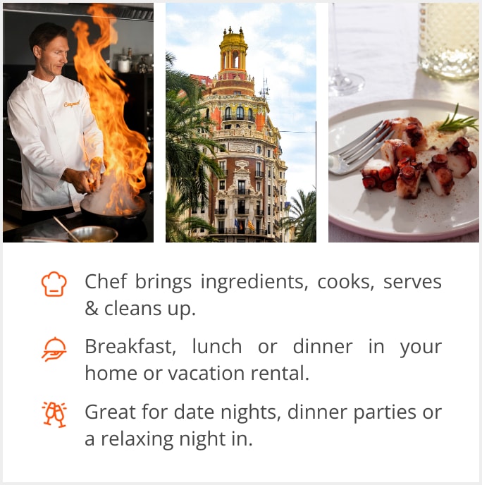 See our selection of private chef menus in Valencia, Spain