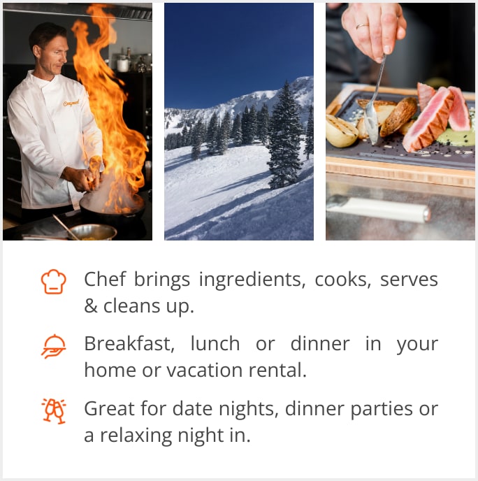 See our selection of private chef menus in Alta, 