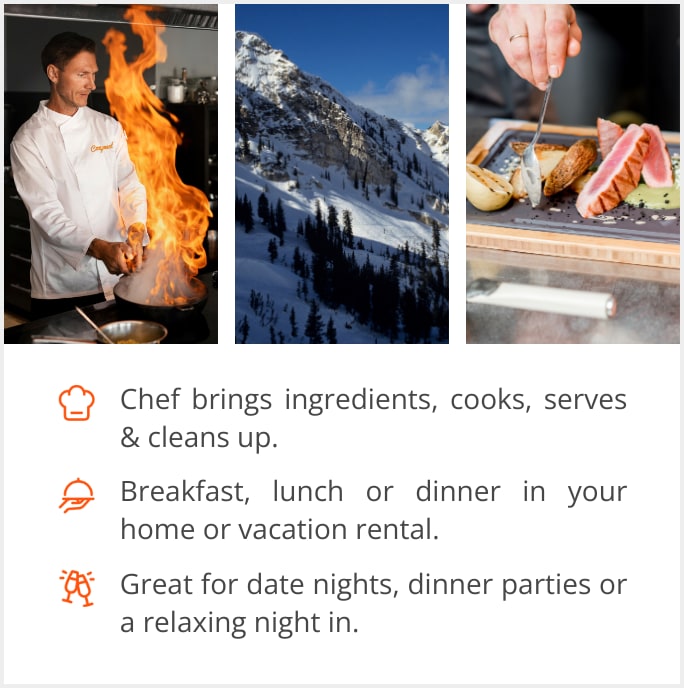 See our selection of private chef menus in Solitude, 