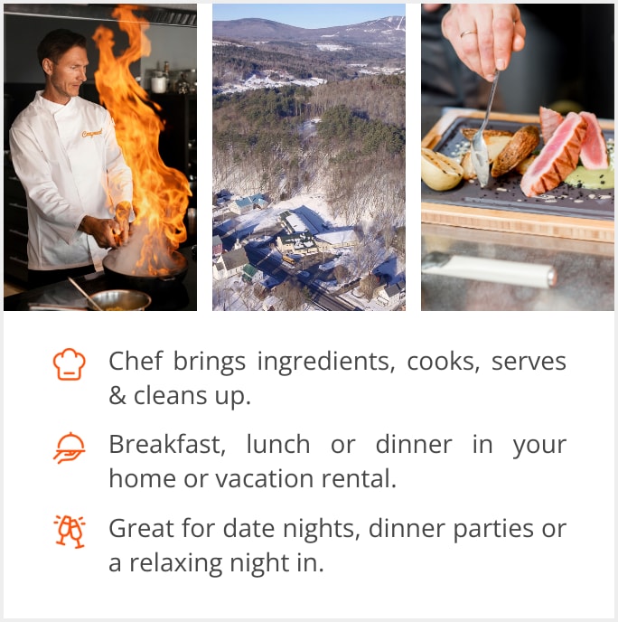 See our selection of private chef menus in Okemo, 