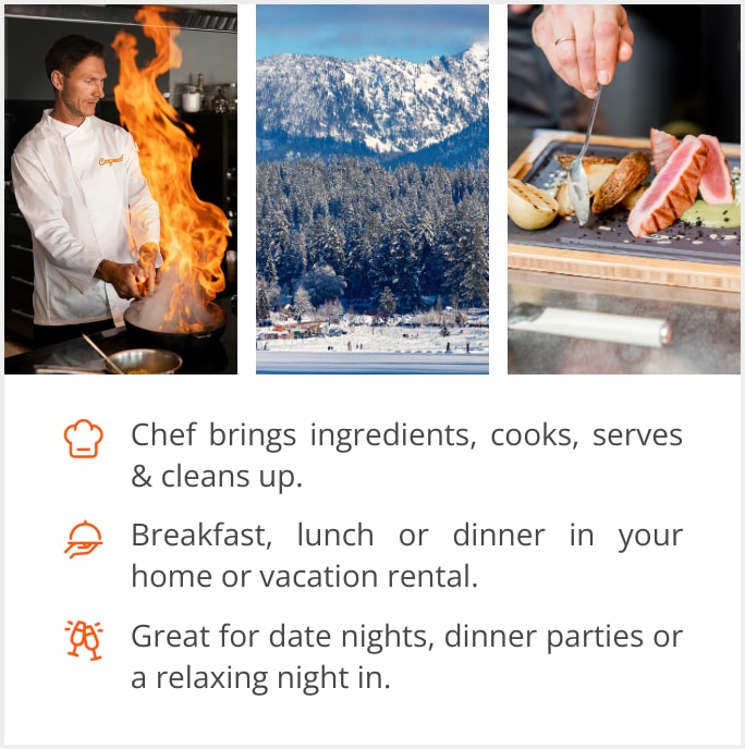 See our selection of private chef menus in Mccall, 