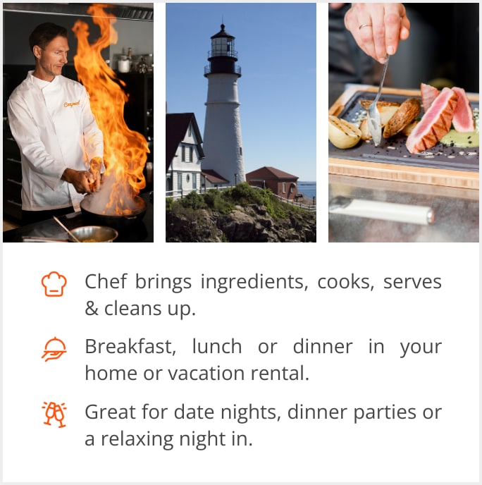 See our selection of private chef menus in Portland, 