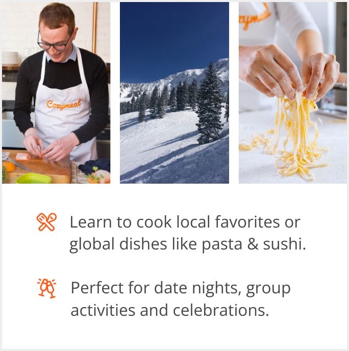 See our selection of cooking class menus in Alta, 