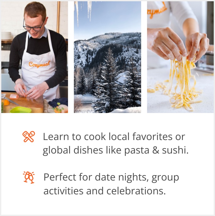 See our selection of cooking class menus in Beaver Creek, 