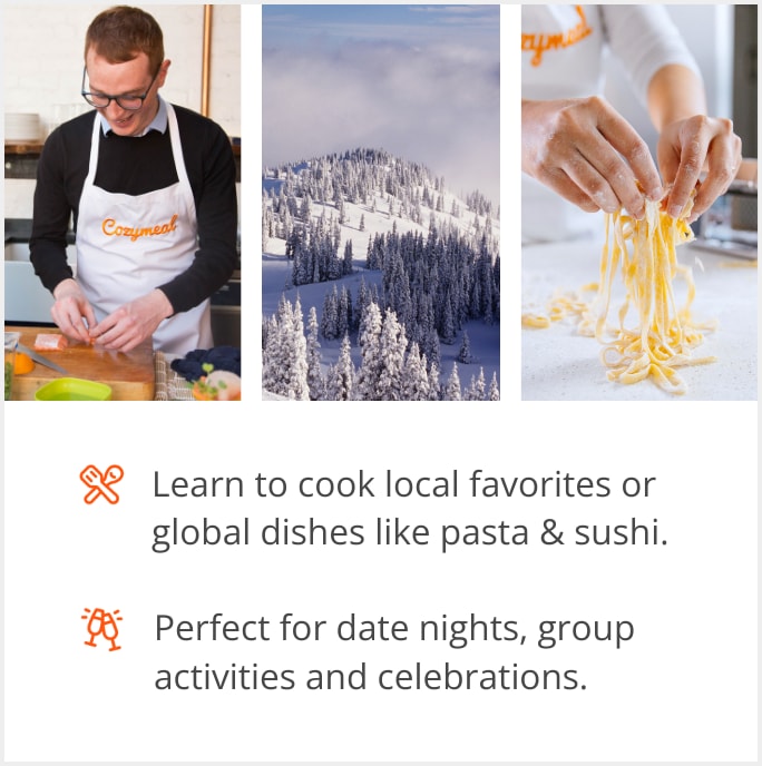 See our selection of cooking class menus in Crystal Mountain, 