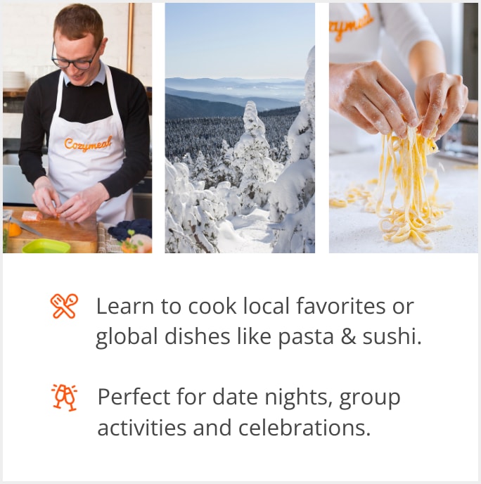 See our selection of cooking class menus in Killington, 