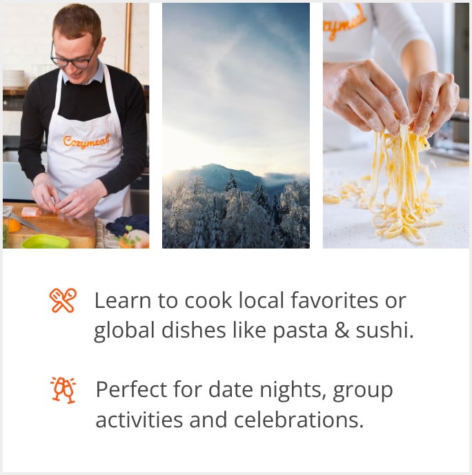 See our selection of cooking class menus in Smugglers Notch, 