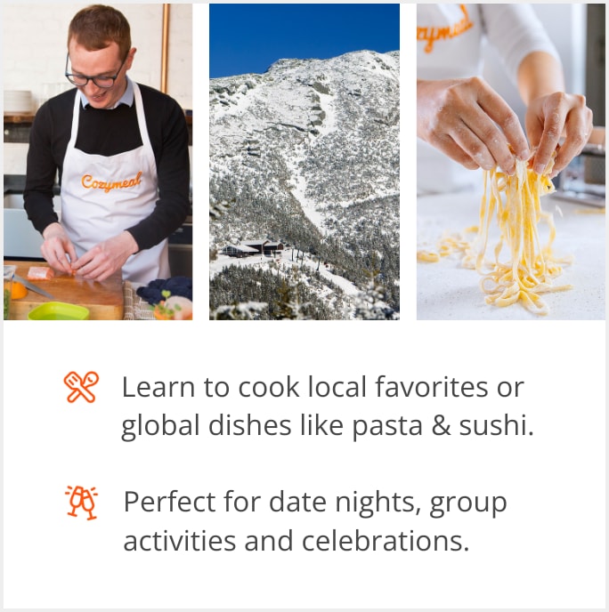 See our selection of cooking class menus in Stowe, 